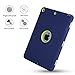 iPad 6th Generation Case, iPhone 9.7 Case 2017/2018, DUEDUE 3 in 1 Heavy Duty Rugged Shockproof Full Body Protective Anti Slip Cases for New iPad 9.7 inch 5th/6th Generation, Navy Blue/Green