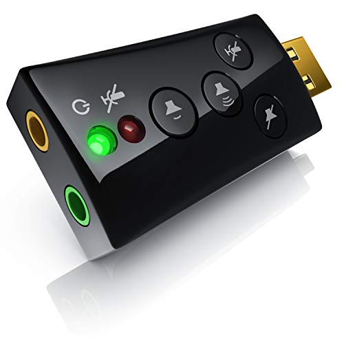 CSL-Tarjeta-de-Sonido-Externa-71-USB-Sonido-Surround-3D-dinamico-Incl-Botones-de-funcion