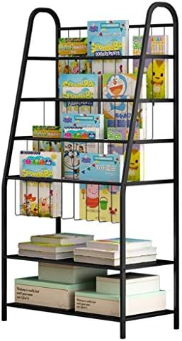 子供のおもちゃの収納ラック幼稚園のマガジンラックシンプルな鉄の本のラックリビングルームのオーガナイザーラックオフィスのマガジンラック Color Black Size 55x27x100cm Distribuidoravalmor Com