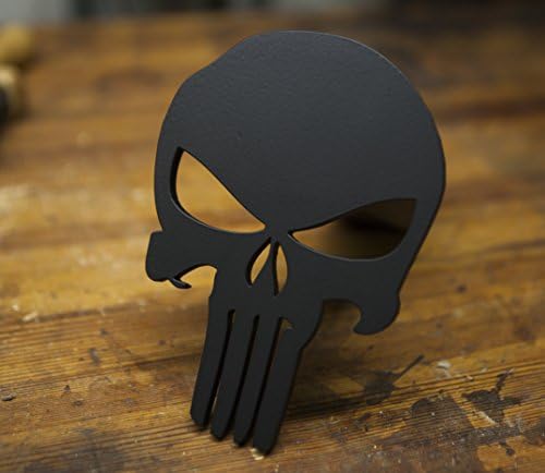 Stainless Steel Punisher Trailer Hitch Cover - Powder Coated