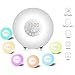 Wake Up Light Alarm Clock - Digital Led Sunrise Simulator Alarm Clock Radio FM RGB White Adjustable Color Changing Touch Display Circular Modern Wake Up Table Lamp Light