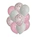 FindFun 12'' Pink Confetti Balloons for Girl Baby Shower Party Decoration (Pack of 15) (Pink)