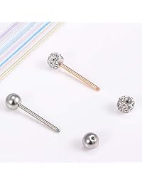 Ocptiy - 20 anillos para pezón de lengua, de acero inoxidable, con circonitas cúbicas, calibre 16