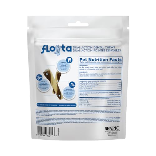 N-BONE FLOSSTA DUAL ACTION DENTAL CHEWS CHICKEN FLAVOR, 12-OZ BAG