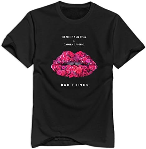 Mens Machine Gun Kelly Camila Cabello Bad Things Short-Sleeve T-shirt
