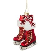 RAZ Imports Skate Ornament, 4-Inch, Glass, Red