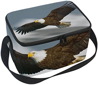American Bald Eagle Insulated Lunch Box Cooler Bag Reusable Tote Outdoor Travel Picnic Bags