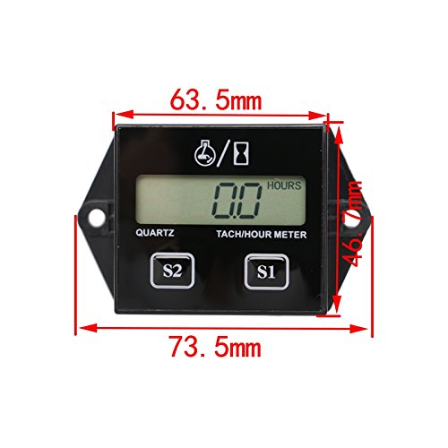 Digital Engine Tachometer Tach Hour meter Tachometer Stroke Small Engine Spark For Boat Outboard