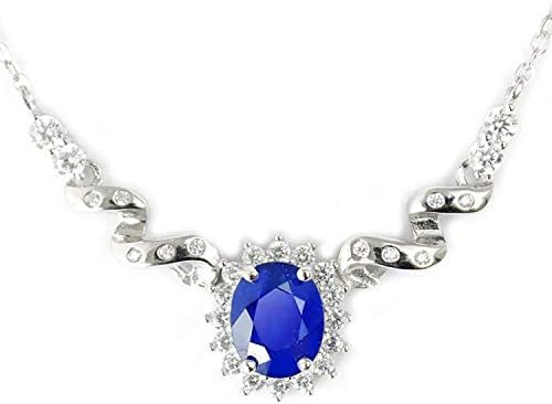 One&Only Jewellery 【鑑別書付】 大粒 3ct 天然 サファイヤ プリンセスネックレス K18GP 宝石の王様 9月誕生石