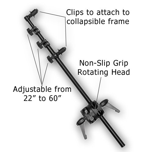 Fotodiox Telescoping Reflector Holding Arm, Holds 22-inch to 60-inch Reflector Disc