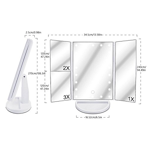 image for Lighted Vanity Makeup Mirror, Yevita Magnifying Make up Mirror with 22