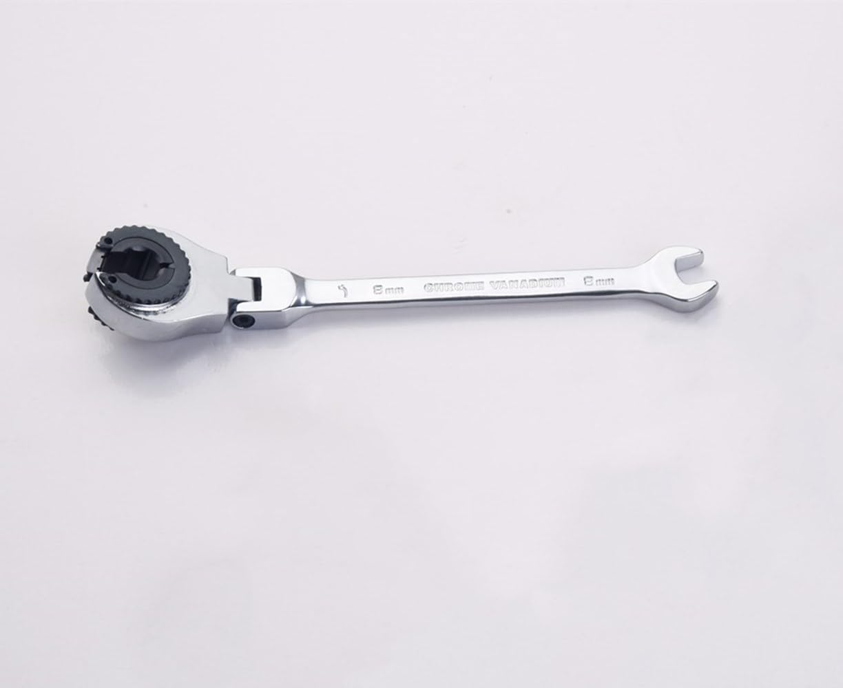 FLZOSPER Metric Fix Tubing Wrench，Flex-Head Gear Wrench, Ratcheting Fix Combination Wrench Spanner (8mm) — image 1
