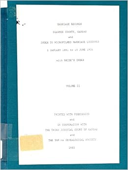 Marriage Records Shawnee County, KS and 