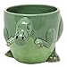 MyGift 12 oz Gray Ceramic Coffee Mug with Smiling Happy Baby Shark Shaped Design, Two Tone Shark-Themed 3D Cartoon Animal Drinking Tea Cup with Handle, Cute Novelty Gift (Green)