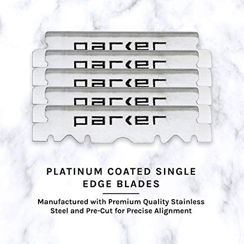 Parker SRW Straight Edge Barber Razor for Men with 100 Parker Platinum