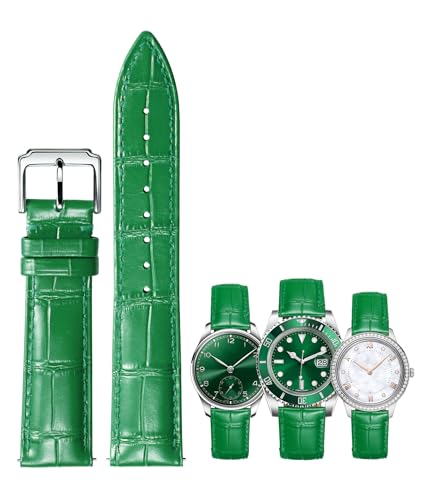 BINLUN Leather Watch Strap Quick Release Replacement Crocodile Leather Watch Bands for Men Women (Green, 22mm)