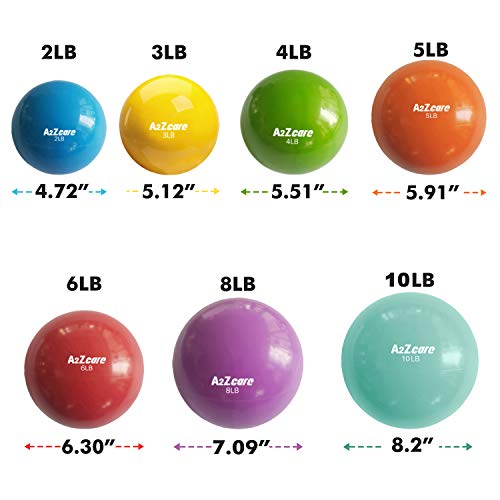 A2ZCARE Toning Ball Weighted Toning Exercise Ball Soft Weighted Medicine Ball for Pilates