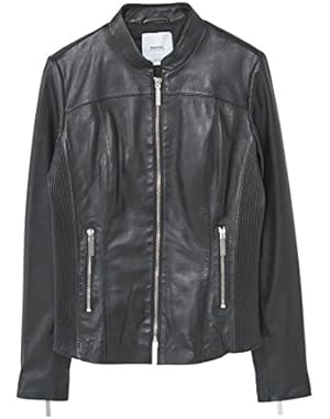 Mango Women's Stitched Leather Jacket