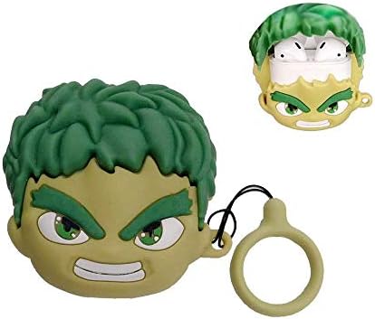 Tacumo Airpods Silicone Case Cute Creative Design Case Cover Compatible for Apple Airpods 1&2 [3D Cartoon Pattern] (Hulk)