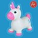 Kicko Inflatable Bouncing Unicorn - 22 inches Animal Riding Bouncy Hoppers for Girls - Ride On Bouncy Animal Play Toys, Inflatable Hopper for Kids, Toddlers, Boys or Girls