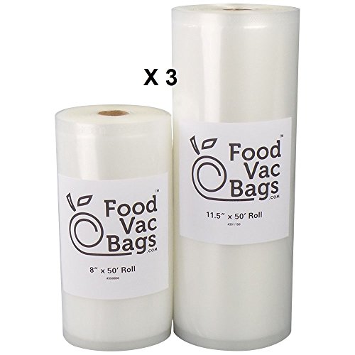 Click Here to See More Images Six FoodVacBags Rolls - (3) 11