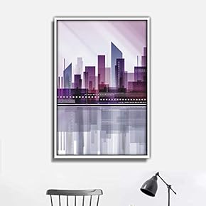 Framed Canvas Wall Art for Living Room, Bedroom Abstract City Theme Canvas Prints for Home Decoration Ready to Hang - 16x24 inches