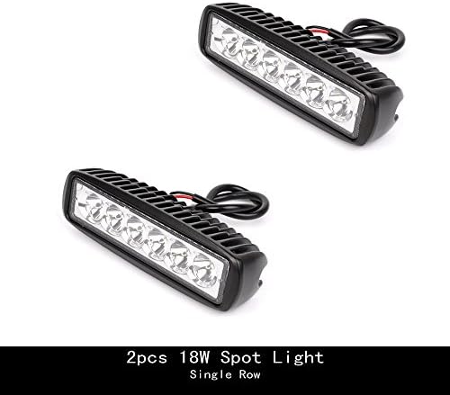 Topcarlight 2PCS 18w 6" inch Epistar Spot LED Work Light Bar Off Road 4wd Truck Jeep Boat UTE ATV Driving Car Lamp