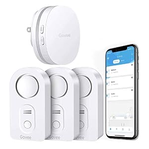 Govee WiFi Water Sensor 3 Pack, 100dB Adjustable Alarm and App Alerts, Leak and Drip Alert with Email, Detector for Home…