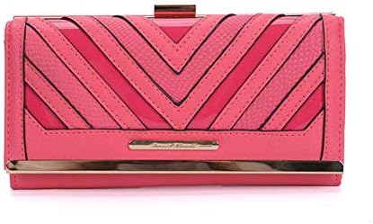 Lady Women Retro Purses Floral Butterfly Pattern Buckle Wallets Card Holder Bag Gifts (FUSHIA(SY1523))
