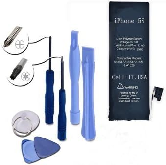 iPhone 5s / 5c Battery Replacement : New Zero Cycle 1558mAh 3.8V Li-Ion Battery Replacement for iPhone 5s and iPhone 5c with Complete Tool Kit