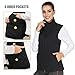 MIER Women's Lightweight Softshell Vest Front-Zip Outdoor Water-Resistant Vest with 7 Pockets, Fleece Lined, Black