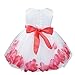 TIAOBU Baby Girls Flower Petals Tulle Formal Bridesmaid Wedding Party Dress Watermelon Red 9-12 Months