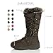 DailyShoes Knee High Faux Fur Lined Snow Boots Booties Winter Warm Mid Calf Lace Up D Ring Eskimo Boot for Women Alaska-01 Brown 9.5
