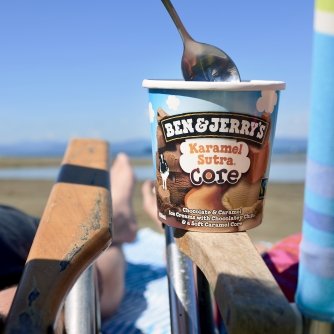 Ben & Jerry's - Vermont's Finest Ice Cream, Non-GMO - Fairtrade - Cage-Free Eggs - Caring Dairy - Responsibly Sourced Packaging, Salted Caramel Core, Pint (4 Count) - Thumbnail 6