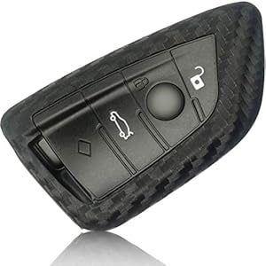 FOAMO Autosleutelhoes compatibel met BMW 3-4 toetsen (alleen Keyless-Go) – Silicone beschermhoes Cover Sleutelhoes in…