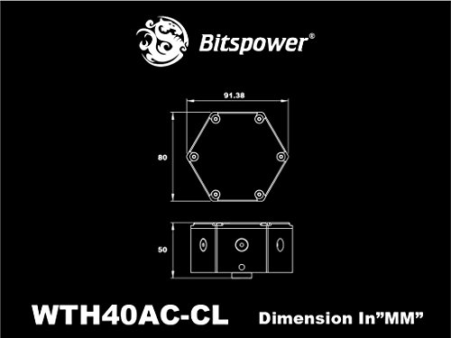 Bitspower Hexagon 40 Water Tank, Clear Acrylic - Thumbnail 3