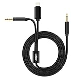 DISDIM 2 in 1 iPhone 7 Aux Cord Music Audio Connection Lightning to Aux Adapter Cable with 3.5mm Extension Nylon Auxiliary Wire, Car Audio Cord Converter for iPhone 7/7 Plus & Android Smartphone-Black