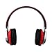 Gacho Wireless On Ear Headphone, Support TF Card, Sleek and Durable Headset with Constant Stylish blinking lights, Stereo Sound with Heavy Bass, Fold-able Make it more Easier to Carry-Red