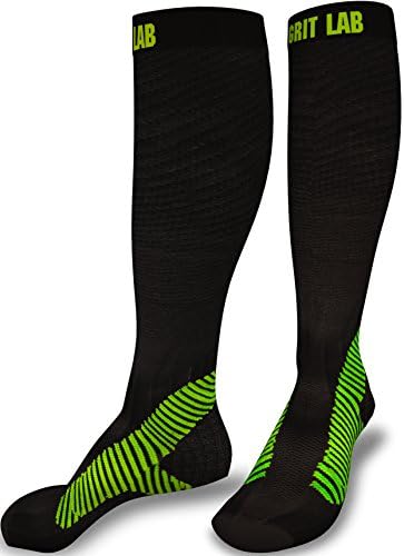 Compression Socks for Women & Men. BEST Graduated Socks For Running, Crossfit, Nurses, Pregnancy, Flights. Athletic Fit. 20-30 mmHG 1 Pair - Black & Green