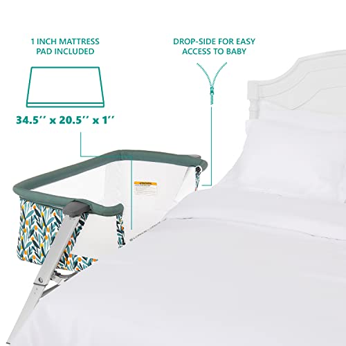 Dream On Me Skylar and Beside Sleeper in Mellow Yellow, Lightweight and Portable Baby