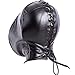 Leather Bondage Mask, Black Full Face Breathable Restraint Head Hood, Sex Toys, for Unisex Adults Couples, BDSM/LGBT Halloween Masquerade Mask
