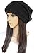 Ls Lady Slouchy Beanie Cotton Chemo Hat Beanie Lightweight Turban (Black)