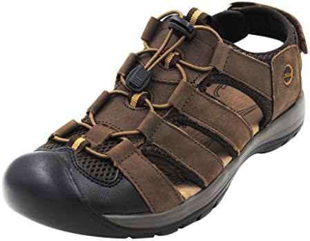 iLoveSIA Men's Leather Walking Sandals Coffee US Size 8