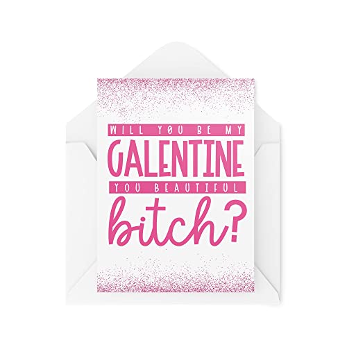 Tongue in Peach Cartes de fête de Galentine – Will You Be My Galentine – Cartes de Saint-Valentin – Cartes de meilleur ami – Carte de meilleure amie – Carte de fille – CBH1596