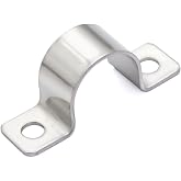 FamlTol 3/4 Inch Stainless Steel Conduit Clamps 2 Hole Pipe Clamps U Bracket Conduit Fixing Clips, Universal Clamp for Cylindrical Components - Fits OD 20 mm (Approx.3/4") | 20 Pcs
