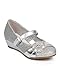 Little Angel DC35 Mix Media Glitter Flower Wedge Pump (Toddler/Little Girl/Big Girl) - Silver