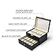 TWING Black Pu Leather 20 Grid Jewelry Watch Display Organizer Gloss Top Box Case Large