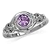Natural Amethyst 925 Sterling Silver Celtic Knot Ring