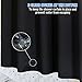 AmazerBath Plastic Shower Curtain, 72 x 84 Inches PEVA Shower Curtain with Heavy Duty Clear Stones and Grommet Holes, Waterproof Thick Bathroom Plastic Shower Curtains-Black