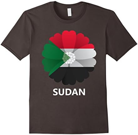 Mens Logiamerch: Sudan Flag Flower T-Shirt Medium Asphalt